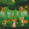 Leopard Family Jungle Animals Diamond Painting