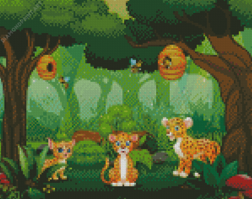 Leopard Family Jungle Animals Diamond Painting