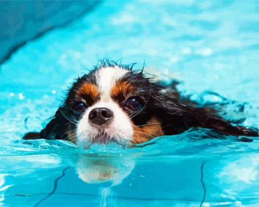 Little Dogs In Pool Diamond Painting