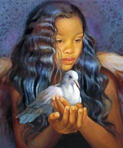 Little Angel Holding Dove Art 5D Diamond Painting