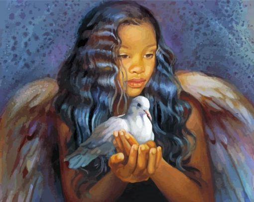 Little Angel Holding Dove Art 5D Diamond Painting