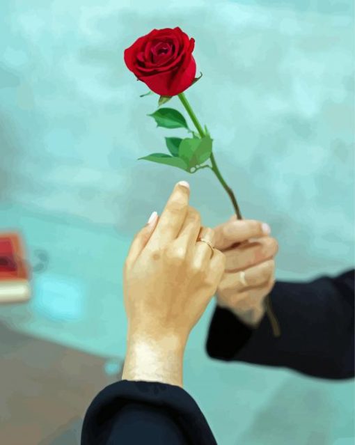 Man Giving A Rose To A Woman Diamond Painting