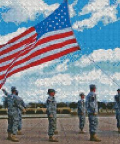 Military And American Flag Diamond Painting