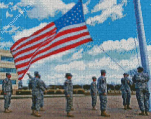 Military And American Flag Diamond Painting