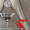 Monochrome Red Shoes Diamond Painting