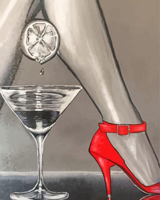 Monochrome Red Shoes Diamond Painting