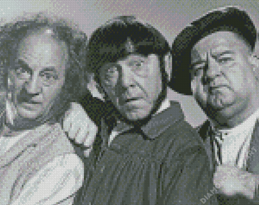 Monochrrome The Three Stooges Diamond Painting