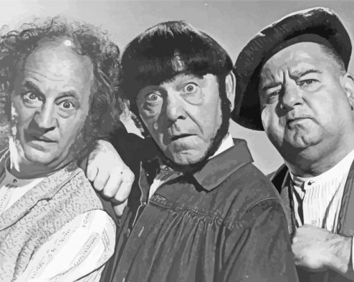 Monochrrome The Three Stooges Diamond Painting