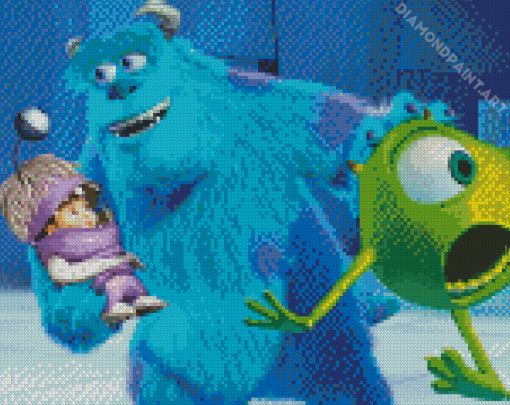 Monsters University Sully And Mike Diamond Painting