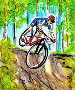 Mountain Bike Illustration Diamond Painting