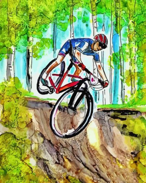 Mountain Bike Illustration Diamond Painting