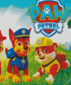 Patrol Pawennau La Pat Patrouille Poster Diamond Painting