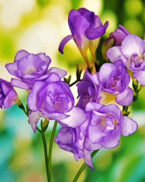 Purple Freesia Diamond Painting