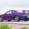 Purple Nissan Skyline Car Diamond Painting