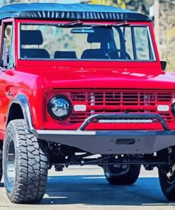 Red Bronco Ford Car Diamond Painting