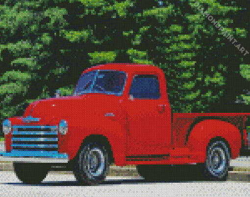 Red Chevy 1950 Diamond Painting