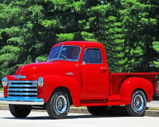 Red Chevy 1950 Diamond Painting