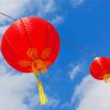 Red Paper Lanterns Diamond Painting