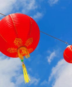 Red Paper Lanterns Diamond Painting