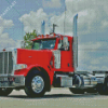 Red Peterbilt Semi Diamond Painting