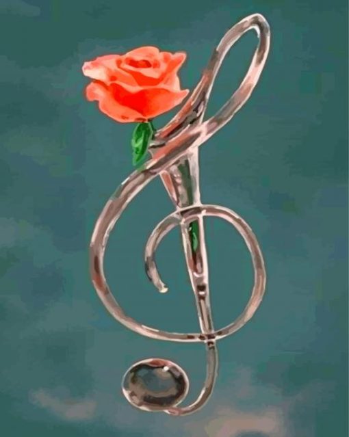 Rose Musical Note Diamond Painting