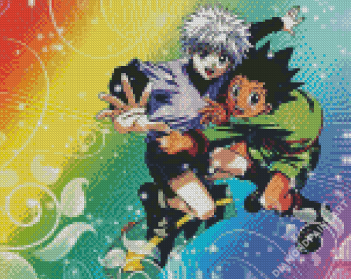 Skateboarding Gon Killua Diamond Painting