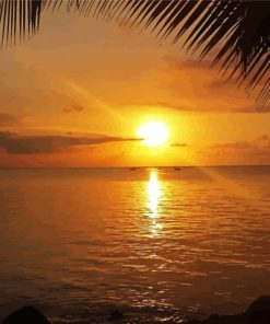 Sunset At Roatan Island Diamond painting