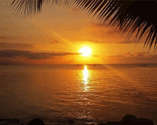 Sunset At Roatan Island Diamond painting