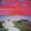 Sunset In Torquay Beach England 5D Diamond Painting