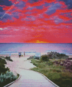 Sunset In Torquay Beach England 5D Diamond Painting