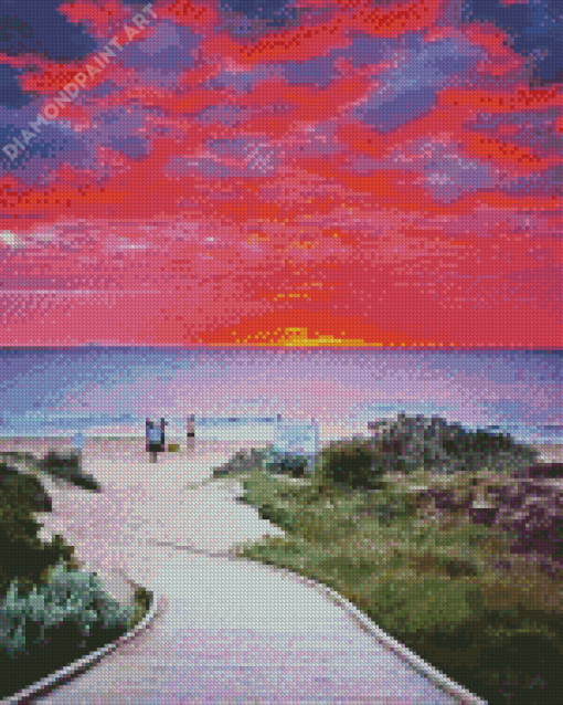 Sunset In Torquay Beach England 5D Diamond Painting