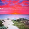 Sunset In Torquay Beach England 5D Diamond Painting