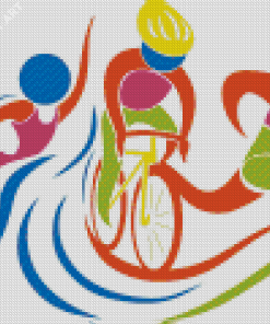 Triathlon Art Diamond Painting