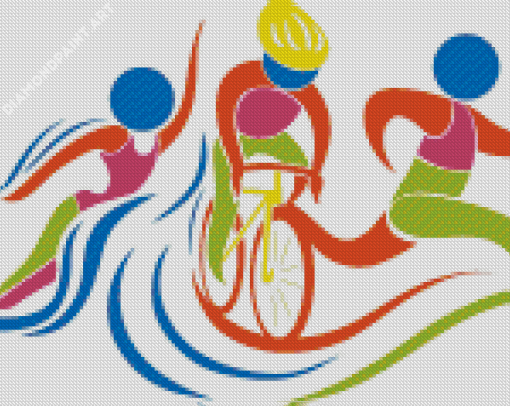 Triathlon Art Diamond Painting