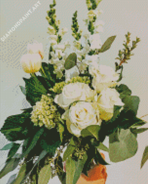 White Classy Ikebana Diamond Painting