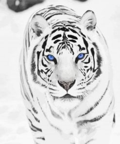 White Siberian Tiger Animal Diamond Painting