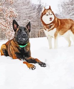 Winter Dogs Diamond Painting