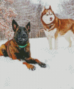 Winter Dogs Diamond Painting