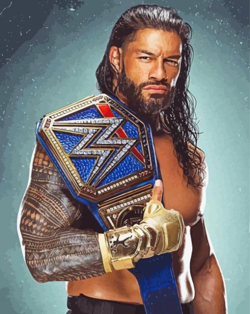 Wrestler Roman Reigns 5D Diamond Painting