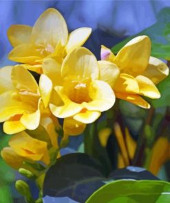 Yellow Flower Freesia Diamond Painting