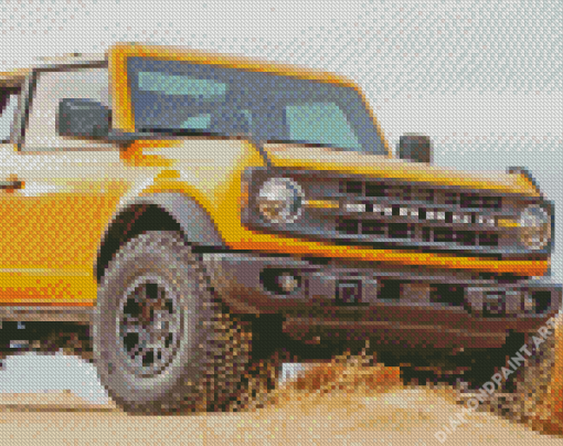 Yellow Ford Bronco Diamond Painting