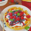 Belgian Waffle With Fruits Diamond Painting