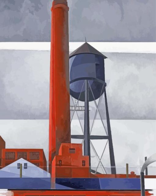 Chimney And Water Tower Demuth Diamond Painting