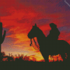 Cowboy In Arizona Silhouette Diamond Painting