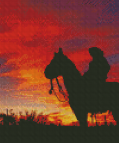 Cowboy In Arizona Silhouette Diamond Painting