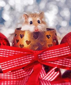 Cute Christmas Mouse Diamond Painting