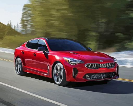 Luxury Red Kia Stinger Diamond Painting