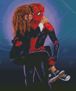 Michelle Jones And Spider Man Characters Art Diamond painting