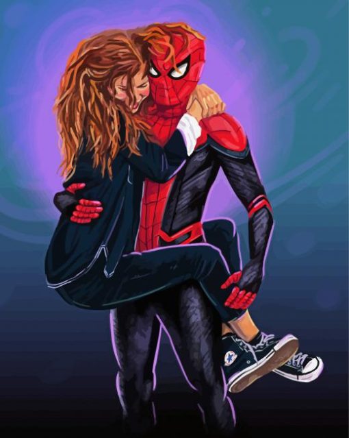 Michelle Jones And Spider Man Characters Art Diamond painting