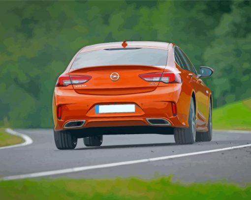 Orange Opel Insignia Diamond Painting